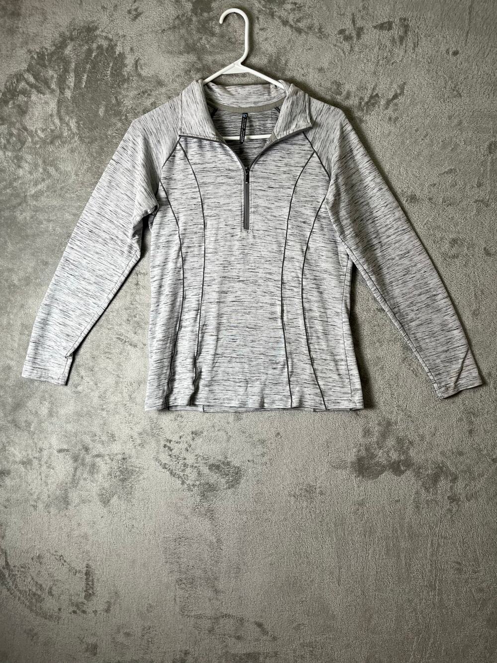 Kuhl Vara Quarter Zip Pullover Heather Gray Long Sleeve Performance Medium
